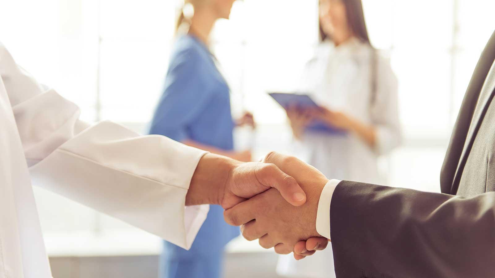 Healthcare Professionals shaking hands
