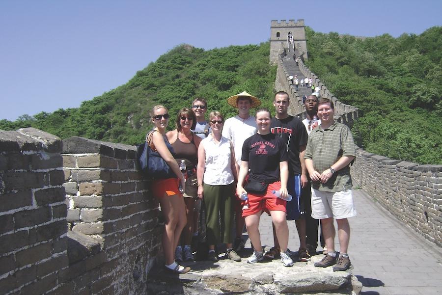 Clarkson University students at the Great Wall of China.