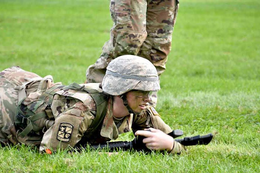 ROTC students completing training on campus